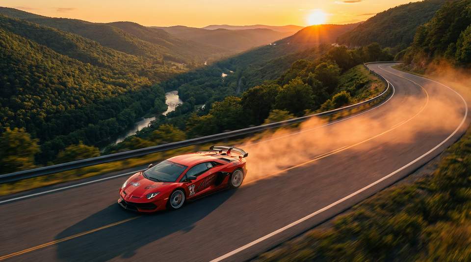 91视频：红色Aventador SVJ山路激驾
